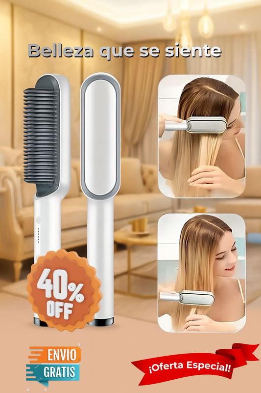 Plancha Cepillo Alisador Pelo Eléctrico. Cabello liso en minutos