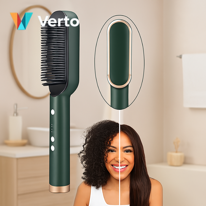 Plancha Cepillo Alisador Pelo Eléctrico. Cabello liso en minutos
