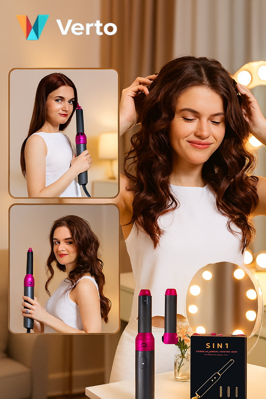 CEPILLO SECADOR PARA CABELLO 5 EN 1;  ALISA, MODELA, DA VOLUMEN Y SECA EN MINUTOS