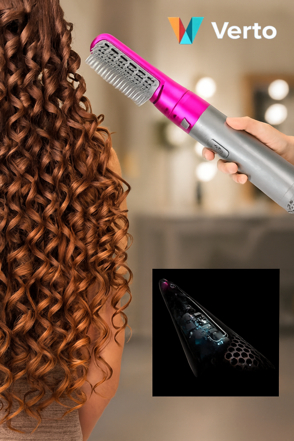 CEPILLO SECADOR PARA CABELLO 5 EN 1;  ALISA, MODELA, DA VOLUMEN Y SECA EN MINUTOS