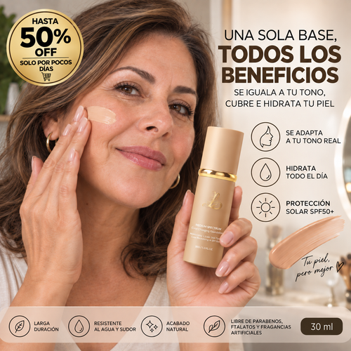 Base Inteligente 4en1 - Iguala tu tono, cubre e hidrata tu piel